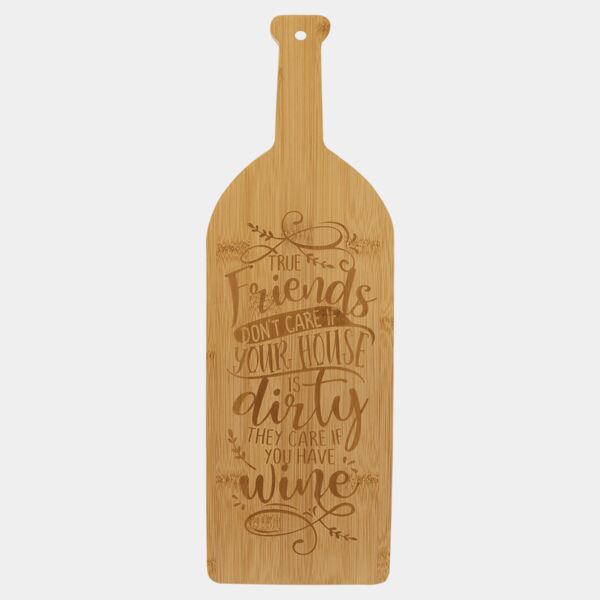 Bamboo Wine Bottle Cutting Board Thumbnail