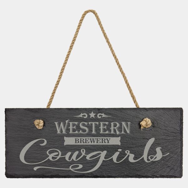 10" x 4" Rectangle Slate Decor with Hanger String Thumbnail